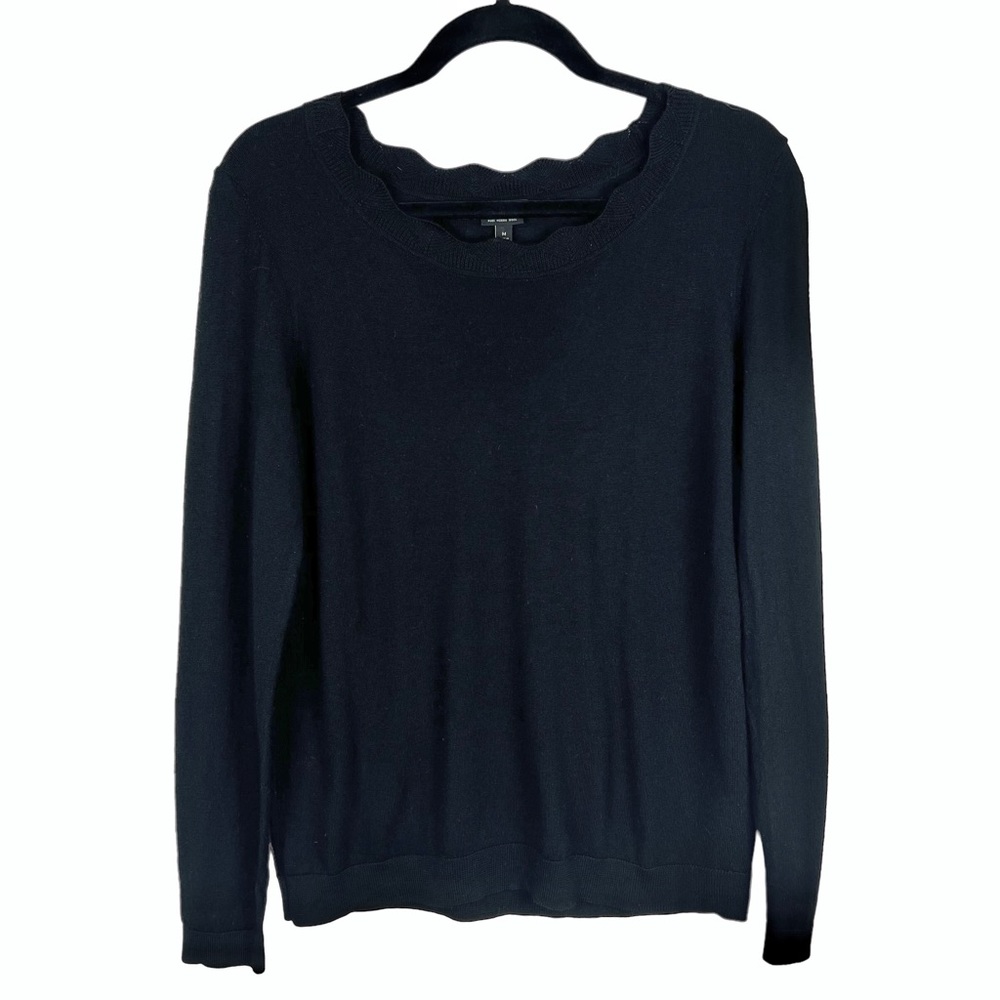 Talbots Perfect Merino Wool Sweater Size M Black